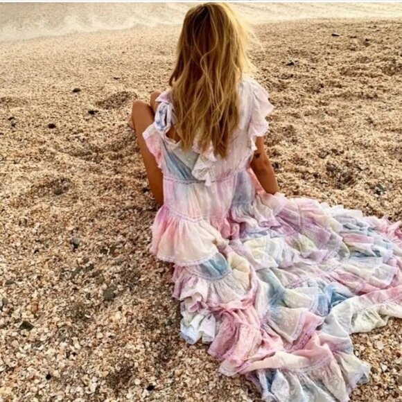 LoveShackFancy  India Dress in Rainbow Tie-Dye 🌈 🦄✨️ 6 - Picture 9 of 13